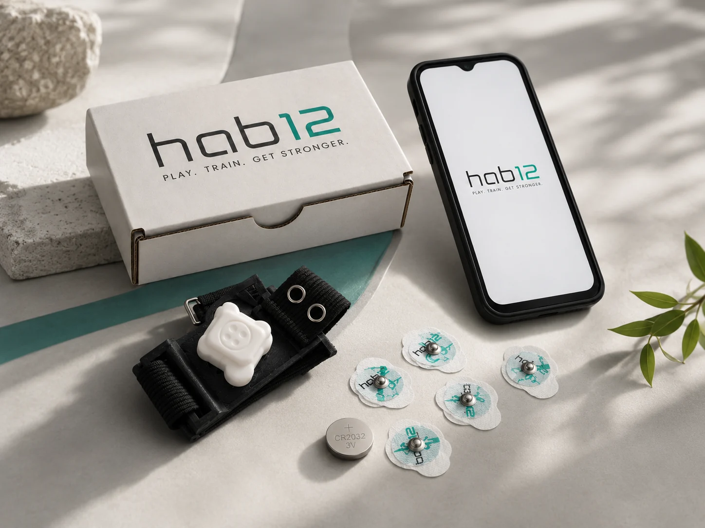 Hab12 kit displayed with the mobile app